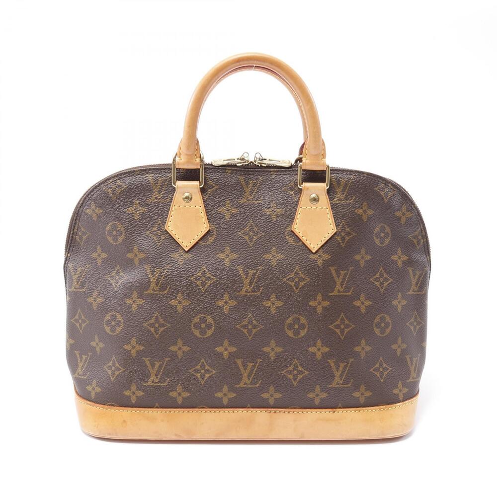 Louis Vuitton Alma Top Handle Bag Canvas Leather Monogram Brown